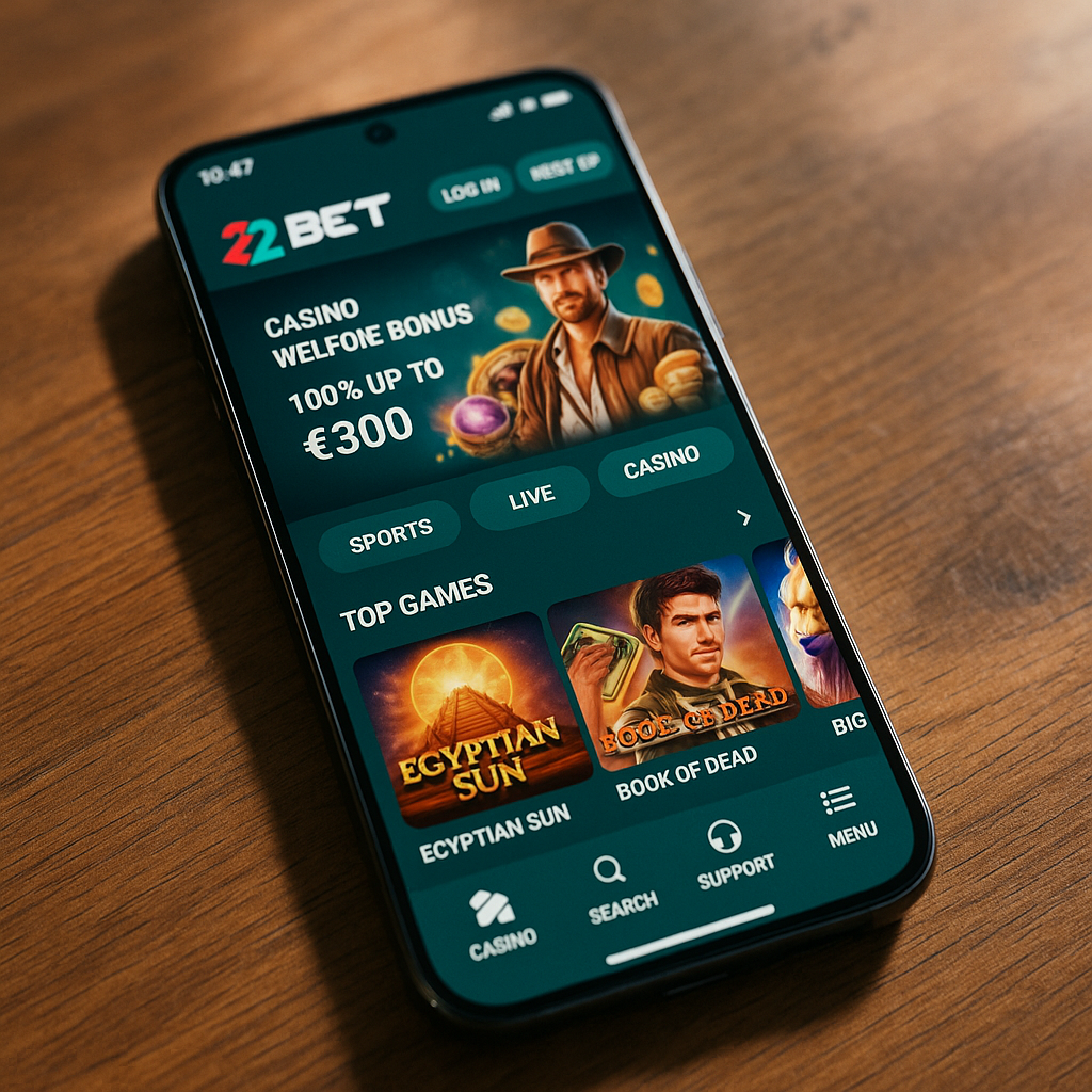 22bet Casino - Mobile Platform Screenshot - Responsive Design
